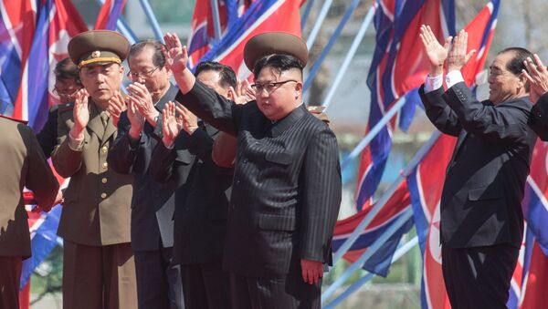 North Korean leader Kim Jong-un at a ceremony to open a new residential area on Ryomyong Street in Pyongyang. File photo - Sputnik International