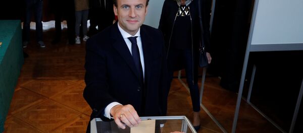 French presidential election candidate Emmanuel Macron, head of the political movement En Marche !, or Onwards ! casts his ballot at a polling station during the the second round of 2017 French presidential election, in Le Touquet, France, May 7, 2017. French presidential election candidate Emmanuel Macron, head of the political movement En Marche !, or Onwards ! casts his ballot at a polling station during the the second round of 2017 French presidential election, in Le Touquet, France, May 7, 2017. - Sputnik International