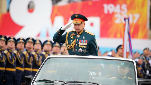 Russian Defense Minister Sergei Shoigu at the military parade marking the 72nd anniversary of Victory in the Great Patriotic War of 1941-1945, Moscow. File photo - Sputnik International