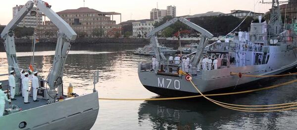 Solemn ceremony of Decommissioing of 2 of our Minesweepers INS Karwar & Kakinada - Sputnik International