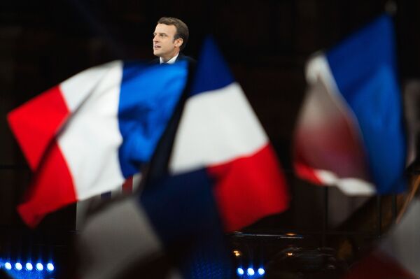 En Mache! leader Emmanuel Macron during a speech outside Louvre after winning French presidential election En Mache! leader Emmanuel Macron during a speech outside Louvre after winning French presidential election - Sputnik International