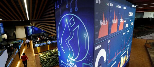 Traders walk on the floor of the Borsa Istanbul in Istanbul, Turkey, February 29, 2016 Traders walk on the floor of the Borsa Istanbul in Istanbul, Turkey, February 29, 2016 - Sputnik International