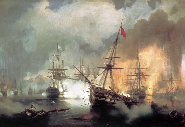Battle of Navarino. Ivan Aivazovsky  (1817–1900) - Sputnik International