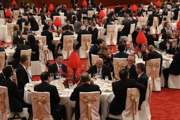 Guests attend a welcome banquet for the Belt and Road Forum at the Great Hall of the People in Beijing on May 14, 2017 - Sputnik International