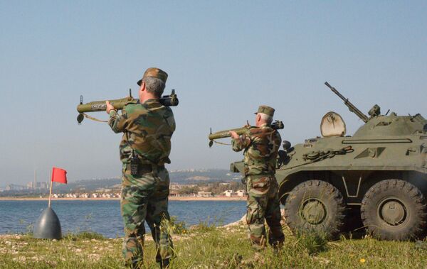 Russian, Syrian Marines Hold Joint Firing Drills in Port City of Tartus - Sputnik International