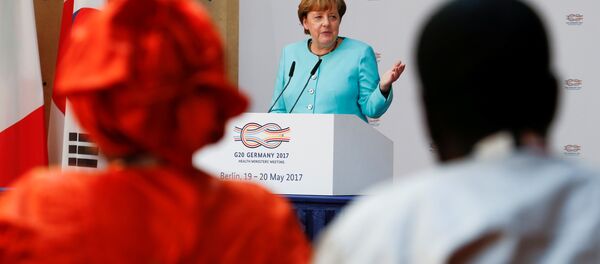 German Chancellor Angela Merkel gives a speech at the meeting of the G20 health ministers in Berlin, Germany, May 19, 2017. - Sputnik International