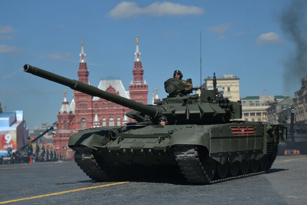 A T-72B3 tank during the final rehearsal of the military parade in Moscow marking the 72nd anniversary of the WWII victory. File photo A T-72B3 tank during the final rehearsal of the military parade in Moscow marking the 72nd anniversary of the WWII victory. File photo - Sputnik International
