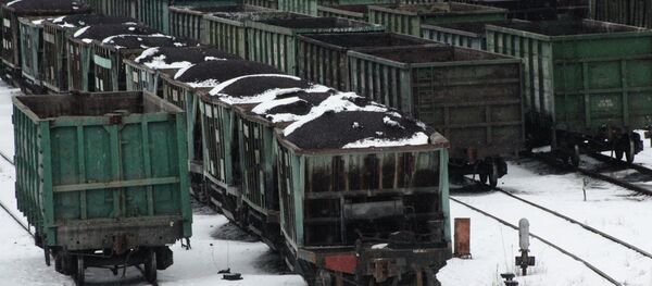 Carriages loaded with coal at the railway station in Donetsk. File photo - Sputnik International