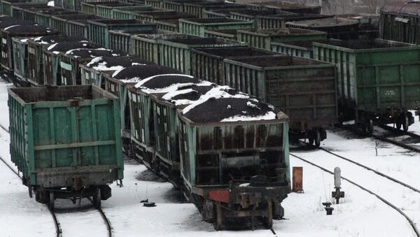 Carriages loaded with coal at the railway station in Donetsk. File photo - Sputnik International