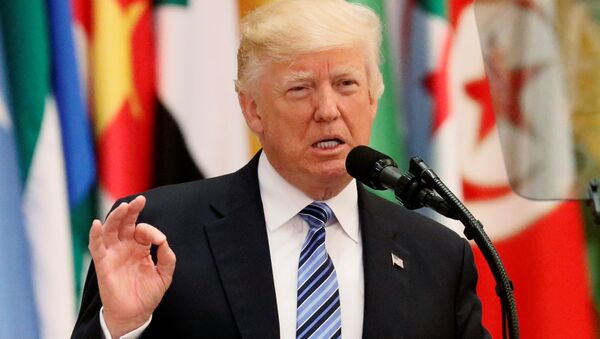 US President Donald Trump delivers a speech during Arab-Islamic-American Summit in Riyadh, Saudi Arabia May 21, 2017. - Sputnik International
