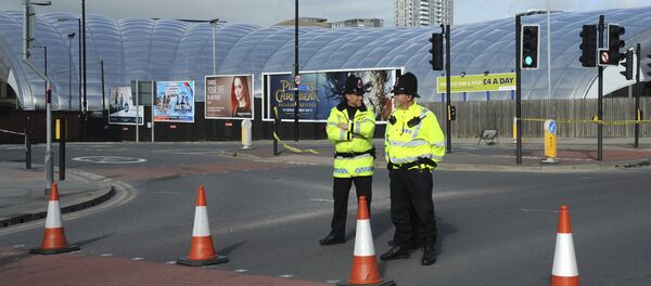 Police block a road outside the Manchester Arena in central Manchester, England Tuesday May 23, 2017. Police block a road outside the Manchester Arena in central Manchester, England Tuesday May 23, 2017. - Sputnik International