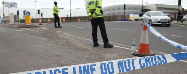 A police cordon surrounds Manchester Arena in Manchester, northwest England following the deadly terror attacks on May 23, 2017. A police cordon surrounds Manchester Arena in Manchester, northwest England following the deadly terror attacks on May 23, 2017. - Sputnik International