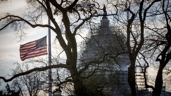 With the Capitol in the distance, the American flag flies at half-staff at the Supreme Court. (File) - Sputnik International
