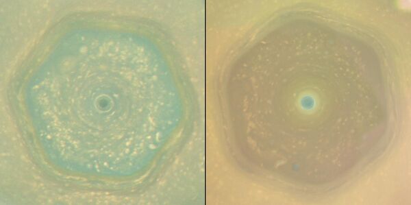 Saturn's north-polar region in June 2013 and April 2017 - Sputnik International