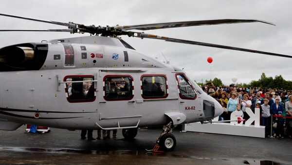 Ka-62 multi-purpose mid size helicopter at the aircraft exhibition as part of the festivities marking the 80th birthday of the Progress Arsenyev Aviation Company. (File) - Sputnik International