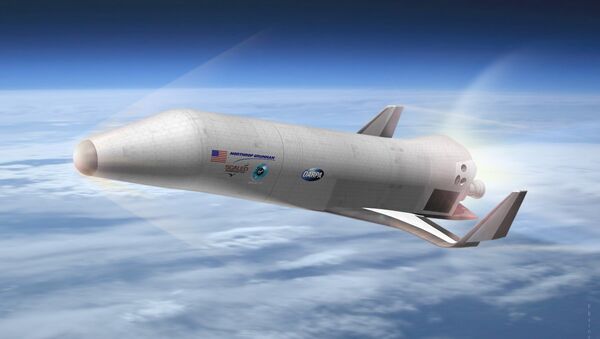 Northrop Grumman Corporation with Scaled Composites and Virgin Galactic's preliminary design for DARPA's Experimental Spaceplane XS-1, shown here in an artist's concept. DARPA ended up going with a Boeing design instead. - Sputnik International