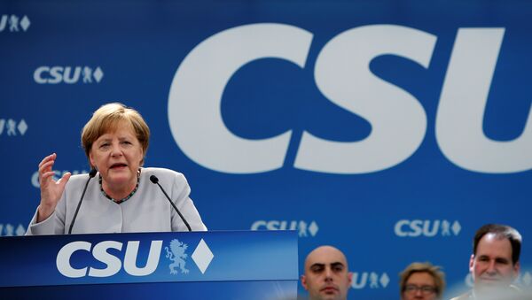 erman Chancellor and head of the Christian Democratic Union (CDU) Angela Merkel speaks during the Trudering festival in Munich, Germany, May 28, 2017 - Sputnik International