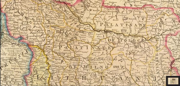  A map of the Kingdom of Poland and Grand Dutchy of Lithuania including Samogitia and Curland, divided according to their dismemberments, with the Kingdom of Prussia. (with) Warszawa, Warsaw. By Willm. Faden, Geographer to the King, M DCC XCIX. London, published by W. Faden, Geographer to the King & to H.R.H. the Prince of Wales, Charing Cross, April 2d, 1799. 2d edition - Sputnik International