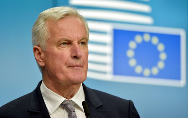 European Union Chief Negotiator for Brexit Michel Barnier looks on during a news conference after a European General Affairs Ministers meeting in Brussels, Belgium May 22, 2017. - Sputnik International