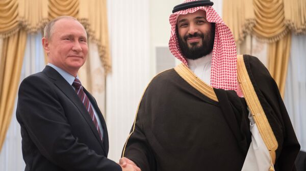May 30, 2017. Russian President Vladimir Putin meets with Crown Prince of Saudi Arabia Mohammad bin Salman Al Saud, right. - Sputnik International