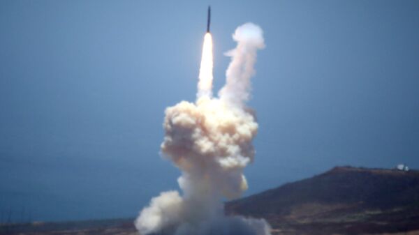 The Ground-based Midcourse Defense (GMD) element of the U.S. ballistic missile defense system launches during a flight test from Vandenberg Air Force Base, California, U.S - Sputnik International