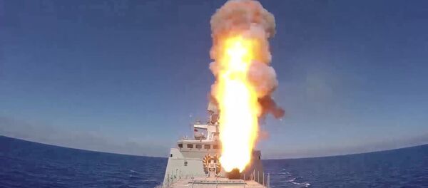 Russian frigate Admiral Essen launches Kalibr cruise missiles at ISIS facilities (the Islamic State international terrorist organization banned in Russia) near Palmyra Russian frigate Admiral Essen launches Kalibr cruise missiles at ISIS facilities (the Islamic State international terrorist organization banned in Russia) near Palmyra - Sputnik International