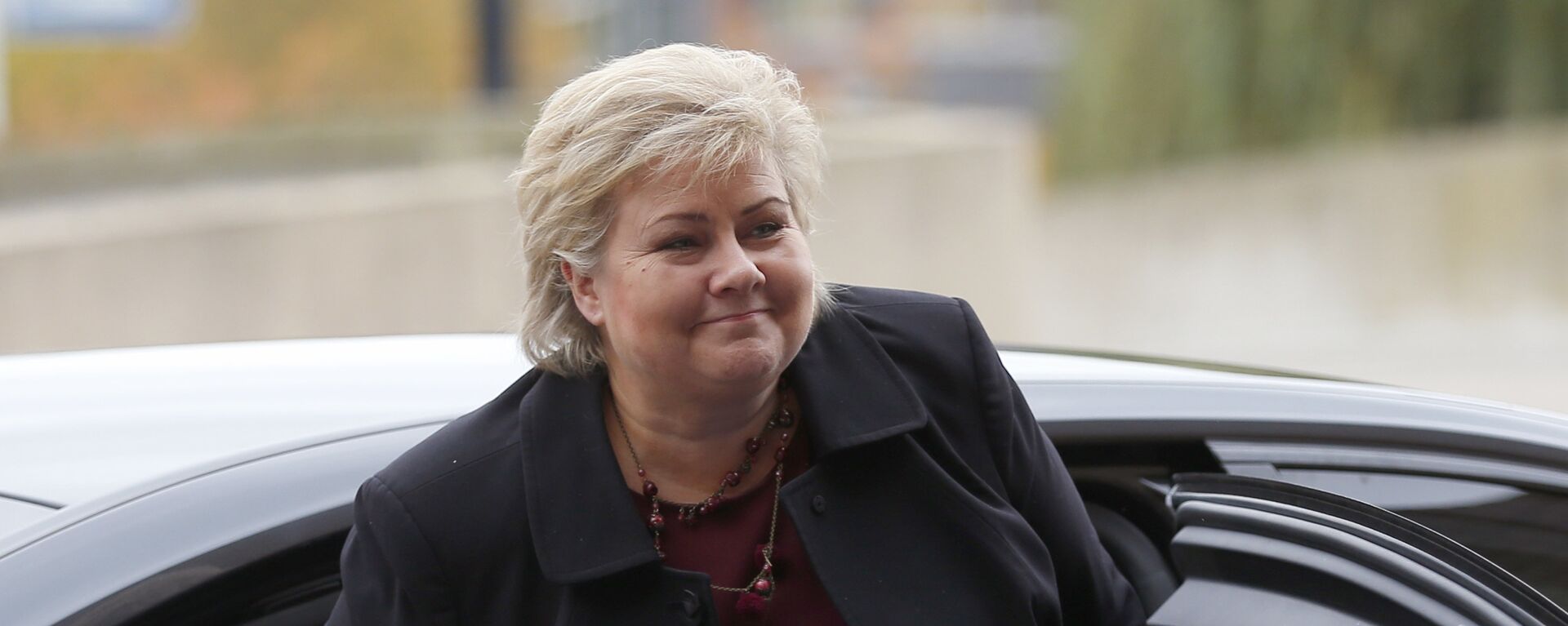 Norway's Prime Minister Erna Solberg arrives for a meeting of the European People's Party in Maastricht, southern Netherlands, Thursday, Oct. 20, 2016. - Sputnik International, 1920, 19.03.2021