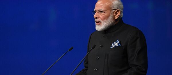 India's Prime Minister Narendra Modi delivers a speech during a session of the St. Petersburg International Economic Forum (SPIEF), Russia, June 2, 2017. India's Prime Minister Narendra Modi delivers a speech during a session of the St. Petersburg International Economic Forum (SPIEF), Russia, June 2, 2017. - Sputnik International