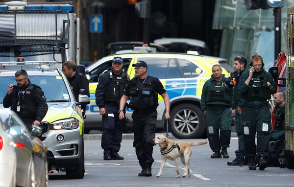 Police officers and ambulance crews stand outside Borough Market after an attack left 6 people dead and dozens injured in London, Britain, June 4, 2017 Police officers and ambulance crews stand outside Borough Market after an attack left 6 people dead and dozens injured in London, Britain, June 4, 2017 - Sputnik International