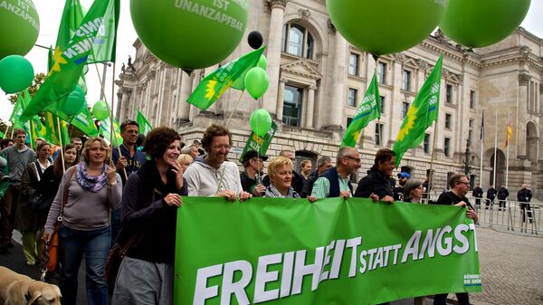 A demonstration by the German Alliance 90/The Greens, called #FsA14 - Freiheit statt Angst [freedom instead of fear] - Sputnik International