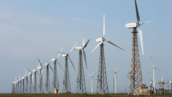 Wind power in the town of Mirny, 30 km from Yevratoria, Crimea - Sputnik International