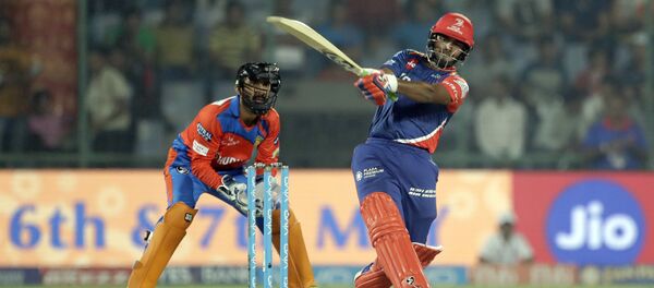 Delhi Daredevils' Rishab Pant plays a shot during the Indian Premier League (IPL) cricket match against Gujarat Lions in New Delhi, India, Thursday, May 4, 2017 - Sputnik International