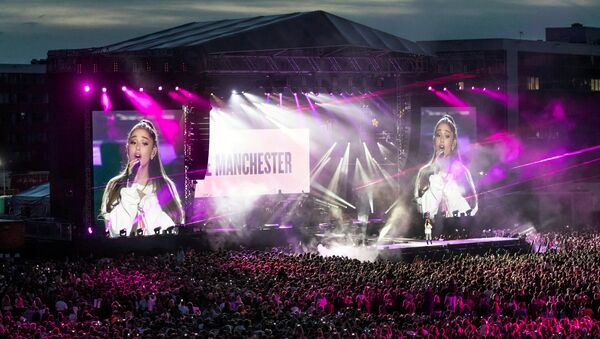 Ariana Grande performs during the One Love Manchester benefit concert for the victims of the Manchester Arena terror attack at Emirates Old Trafford, Greater Manchester, Britain on June 4, 2017 - Sputnik International