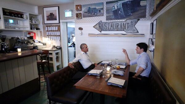 Justin Trudeau and Barack Obama Montreal Dinner - Sputnik International