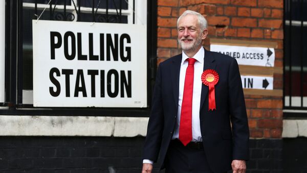 Jeremy Corbyn, leader of Britain's opposition Labour Party leaves after voting at a polling station in Islington, London, Britain, June 8, 2017. - Sputnik International