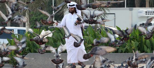 A man looks at pigeons at Souq Waqif market in Doha, Qatar, June 6, 2017. A man looks at pigeons at Souq Waqif market in Doha, Qatar, June 6, 2017. - Sputnik International
