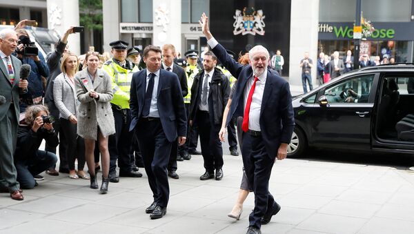Jeremy Corbyn, leader of Britain's opposition Labour Party, arrives at the Labour Party's Headquarters in London, Britain June 9, 2017. - Sputnik International