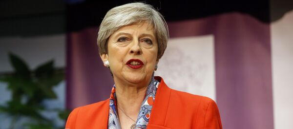 Britain's Prime Minister Theresa May speaks after the declaration at her constituency is made for in the general election in Maidenhead, England, Friday, June 9, 2017. Britain's Prime Minister Theresa May speaks after the declaration at her constituency is made for in the general election in Maidenhead, England, Friday, June 9, 2017. - Sputnik International