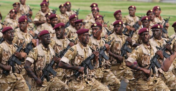 Qatari army forces take part in a military parade during the Gulf emirate's National Day celebrations in Doha. (File) Qatari army forces take part in a military parade during the Gulf emirate's National Day celebrations in Doha. (File) - Sputnik International
