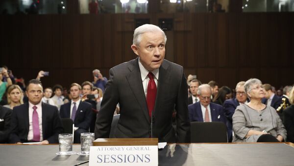 Attorney General Jeff Sessions arrives on Capitol Hill in Washington, Tuesday, June 13, 2017, to testify before the Senate Intelligence Committee hearing about his role in the firing of James Comey, his Russian contacts during the campaign and his decision to recuse from an investigation into possible ties between Moscow and associates of President Donald Trump. - Sputnik International