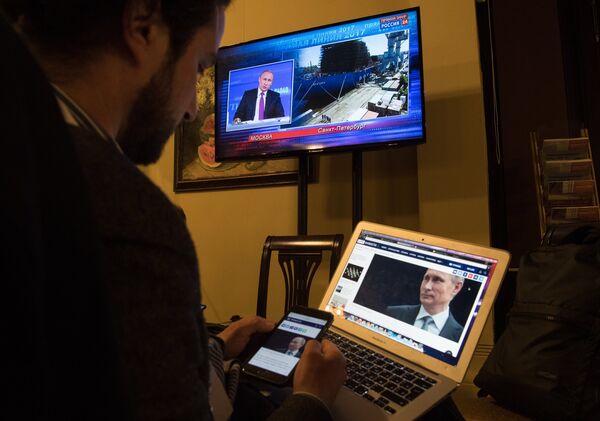 Broadcast of Direct Line with Vladimir Putin Broadcast of Direct Line with Vladimir Putin - Sputnik International