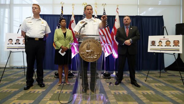 From left, Metropolitan Police Department Deputy Chief Jeffery Carroll, District of Columbia Mayor Muriel Bowser, Metropolitan Police Department Chief Peter Newsham, and Brian Ebert, U.S. Secret Service Special Agent in Charge of the Washington Field Office, participate in a news conference in Washington, Thursday, June 15, 2017, about the May 16, 2017, altercation outside the Turkish Embassy in Washington during the visit of the Turkish president - Sputnik International