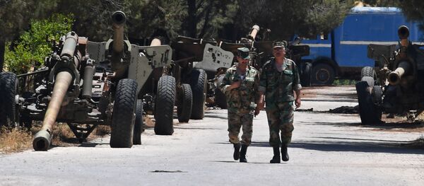 At the artillery weapon, mortar and small arms repair works in Hama province, Syria At the artillery weapon, mortar and small arms repair works in Hama province, Syria - Sputnik International