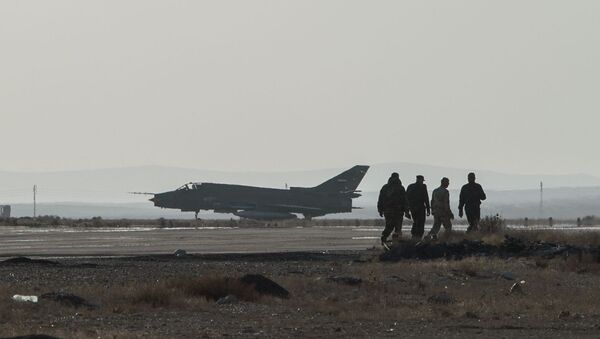 A Su-22 fighter jet at the Syrian Air Force base in Homs province. File photo - Sputnik International