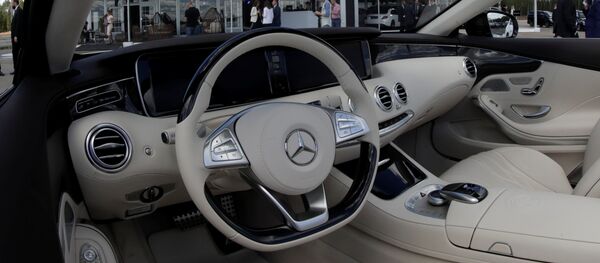 The interior of a Mercedes-Benz car is seen at a new Mercedes-Benz plant's cornerstone laying ceremony in the town of Esipovo outside Moscow, Russia, June 20, 2017 The interior of a Mercedes-Benz car is seen at a new Mercedes-Benz plant's cornerstone laying ceremony in the town of Esipovo outside Moscow, Russia, June 20, 2017 - Sputnik International