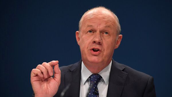 (File) Britain's Work and Pensions Secretary Damian Green delivers his keynote address at the annual Conservative Party Conference in Birmingham, Britain, October 4, 2016 - Sputnik International