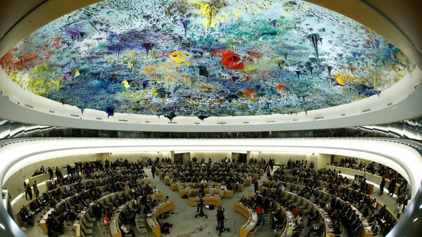 Overview of the United Nations Human Rights Council is seen in Geneva, Switzerland June 6, 2017 - Sputnik International