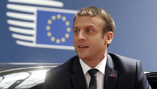French President Emmanuel Macron arrives for an EU summit in Brussels on Thursday, June 22, 2017 - Sputnik International