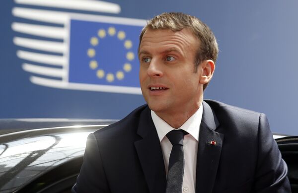 French President Emmanuel Macron arrives for an EU summit in Brussels on Thursday, June 22, 2017 - Sputnik International