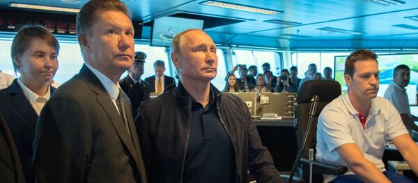 Russian President Vladimir Putin held phone talks with his Turkish counterpart Recep Tayyip Erdogan aboard an installation vessel, informing him that pipe-laying work has started at the Turkish Stream pipeline's deep-water section. Russian President Vladimir Putin held phone talks with his Turkish counterpart Recep Tayyip Erdogan aboard an installation vessel, informing him that pipe-laying work has started at the Turkish Stream pipeline's deep-water section. - Sputnik International